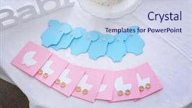  Presentation with baby shower - Presentation design consisting of cute handmade cards for baby background and a sky blue colored foreground