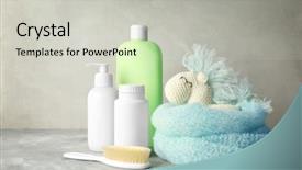  Presentation with christian baby shower - Colorful PPT layouts enhanced with cute handmade horse and shower backdrop and a light gray colored foreground