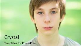  Presentation with sad teen - Slide deck consisting of cute handsome boy is crying background and a mint green colored foreground