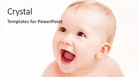  Presentation with baby chickens little cute chicks - PPT layouts with cute happy baby laughing portrait background and a sky blue colored foreground