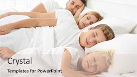  Presentation with sleeping - Beautiful slide deck featuring cute happy family sleeping backdrop and a lemonade colored foreground