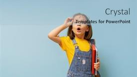  Presentation with special education cute kid - Presentation theme featuring cute-happy-kid-standing background and a light blue colored foreground