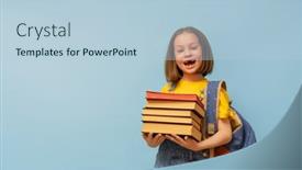  Presentation with light blue - Presentation enhanced with cute-happy-kid-standing background and a light blue colored foreground