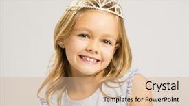  Presentation with prince princess fairy - Slide deck with cute happy little girl wear background and a  colored foreground