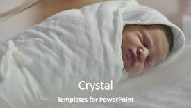  Presentation with new born - Cool new PPT theme with cute healthy new born baby backdrop and a gray colored foreground