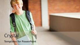  Presentation with high school testing multicultural - Colorful PPT theme enhanced with beautiful young african woman cleaning bathroom mirror backdrop and a soft green colored foreground