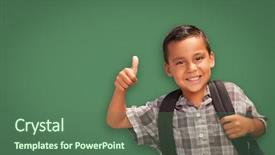  Presentation with chalk board - Amazing slide deck having cute hispanic boy with thumbs backdrop and a  colored foreground
