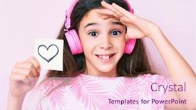  Presentation with angry child - PPT theme having cute-hispanic-child-girl-holding background and a pink colored foreground