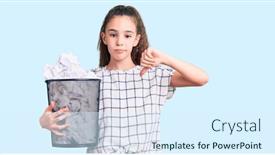  Presentation with angry child - PPT theme enhanced with cute-hispanic-child-girl-holding background and a sky blue colored foreground