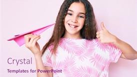  Presentation with cute - Presentation design having cute-hispanic-child-girl-holding background and a pink colored foreground