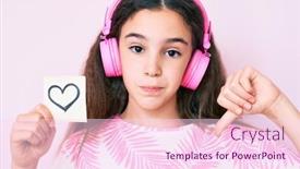  Presentation with angry child - PPT layouts enhanced with cute-hispanic-child-girl-holding background and a pink colored foreground