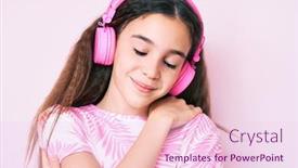  Presentation with love music - Audience pleasing slides consisting of cute-hispanic-child-girl-listening backdrop and a pink colored foreground