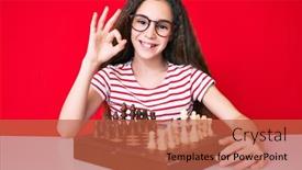  Presentation with cute - Beautiful presentation design featuring cute-hispanic-child-girl-playing backdrop and a red colored foreground