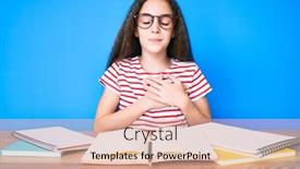  Presentation with school health - Presentation theme consisting of cute-hispanic-child-girl-studying background and a coral colored foreground