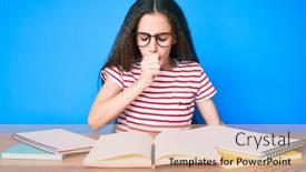  Presentation with child health care - Beautiful slides featuring cute-hispanic-child-girl-studying backdrop and a coral colored foreground