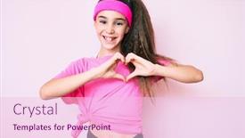  Presentation with romantic love - PPT theme having cute-hispanic-child-girl-wearing background and a lemonade colored foreground