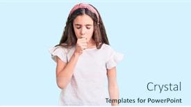  Presentation with child health care - Cool new PPT theme with cute-hispanic-child-girl-wearing backdrop and a sky blue colored foreground