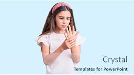  Presentation with tshirt - Beautiful PPT theme featuring cute-hispanic-child-girl-wearing backdrop and a sky blue colored foreground