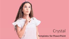  Presentation with tshirt - Amazing presentation theme having cute-hispanic-child-girl-wearing backdrop and a coral colored foreground