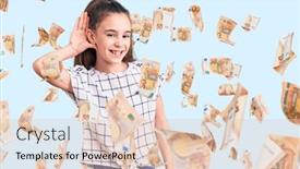  Presentation with hearing - Slide set with cute-hispanic-child-girl-wearing background and a lemonade colored foreground