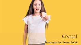  Presentation with angry child - Presentation design enhanced with cute-hispanic-child-girl-wearing background and a yellow colored foreground