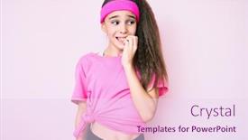  Presentation with child anxiety - Colorful presentation theme enhanced with cute-hispanic-child-girl-wearing backdrop and a pink colored foreground