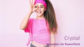  Presentation with child eye - PPT theme having cute-hispanic-child-girl-wearing background and a pink colored foreground