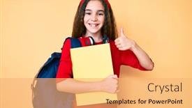  Presentation with cute - Audience pleasing slide set consisting of cute-hispanic-child-girl-wearing backdrop and a coral colored foreground
