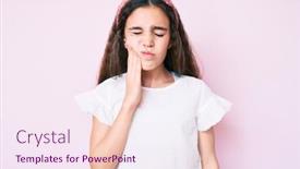  Presentation with dental child - Colorful slides enhanced with cute-hispanic-child-girl-wearing backdrop and a sky blue colored foreground