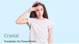 Presentation with tshirt - PPT layouts enhanced with cute-hispanic-child-girl-wearing background and a sky blue colored foreground