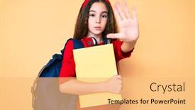  Presentation with open book - PPT layouts enhanced with cute-hispanic-child-girl-wearing background and a yellow colored foreground