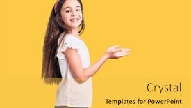  Presentation with tshirt - PPT layouts featuring cute-hispanic-child-girl-wearing background and a yellow colored foreground