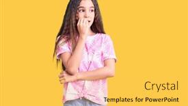  Presentation with child anxiety - PPT layouts having cute-hispanic-child-girl-wearing background and a yellow colored foreground