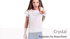  Presentation with angry child - Audience pleasing presentation design consisting of cute-hispanic-child-girl-wearing backdrop and a white colored foreground