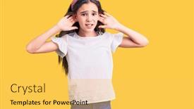  Presentation with cute - Colorful presentation design enhanced with cute-hispanic-child-girl-wearing backdrop and a yellow colored foreground