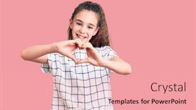  Presentation with heart love - Presentation theme enhanced with cute-hispanic-child-girl-wearing background and a lemonade colored foreground
