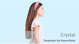  Presentation with tshirt - Colorful slides enhanced with cute-hispanic-child-girl-wearing backdrop and a sky blue colored foreground