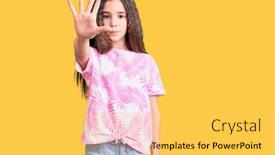  Presentation with sing - Amazing presentation theme having cute-hispanic-child-girl-wearing backdrop and a yellow colored foreground