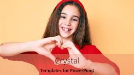  Presentation with romantic love - Beautiful presentation theme featuring cute-hispanic-child-girl-wearing backdrop and a coral colored foreground