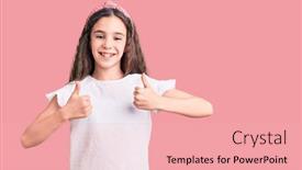  Presentation with tshirt - Colorful presentation theme enhanced with cute-hispanic-child-girl-wearing backdrop and a lemonade colored foreground