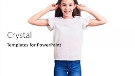  Presentation with tshirt - Slide deck featuring cute-hispanic-child-girl-wearing background and a white colored foreground