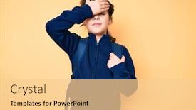  Presentation with angry child - Audience pleasing PPT theme consisting of cute-hispanic-child-holding-student backdrop and a blonde colored foreground