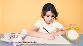  Presentation with attitude - Presentation design enhanced with cute-hispanic-child-studying background and a lemonade colored foreground