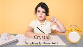  Presentation with angry child - Colorful slide set enhanced with cute-hispanic-child-studying backdrop and a lemonade colored foreground