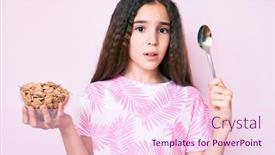  Presentation with cute - Cool new slides with cute-hispanic-girl-holding-cornflakes backdrop and a pink colored foreground