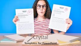  Presentation with hispanic - PPT theme consisting of cute-hispanic-girl-showing-failed background and a lemonade colored foreground