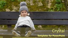  Presentation with dirt - Slides enhanced with cute-joyful-blonde-kid-sitting background and a tawny brown colored foreground
