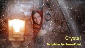  Presentation with medieval times - PPT layouts featuring cute-joyful-medieval-girl-peeks background and a tawny brown colored foreground