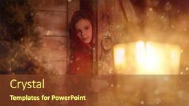  Presentation with medieval times - PPT theme with cute-joyful-medieval-girl-peeks background and a tawny brown colored foreground