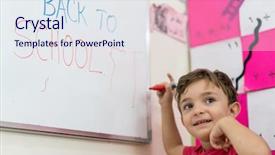  Presentation with back to school clothing - Amazing theme having cute kid back to school backdrop and a sky blue colored foreground
